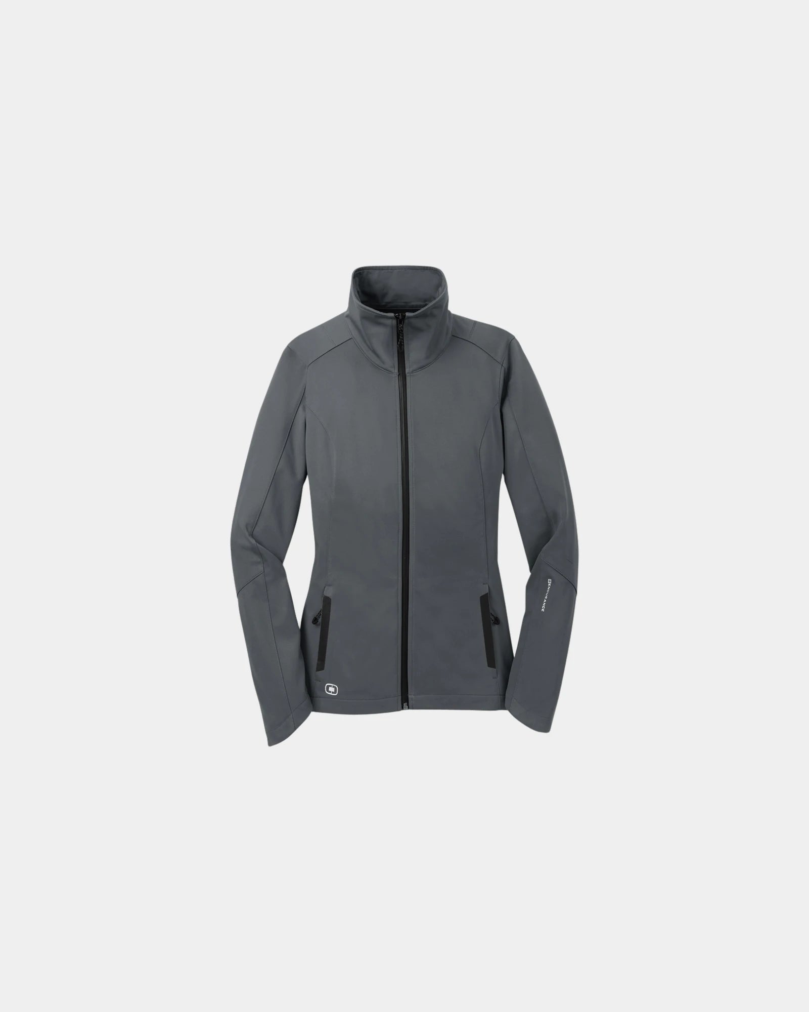 Custom polyester soft shell jacket for women - Gray