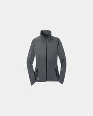 Custom polyester soft shell jacket for women - Gray