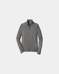 Custom polyester-spandex full-zip jacket with cadet collar - Gray Heather
