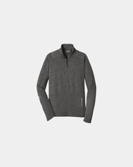 Custom polyester-spandex full-zip jacket with cadet collar - Black Heather