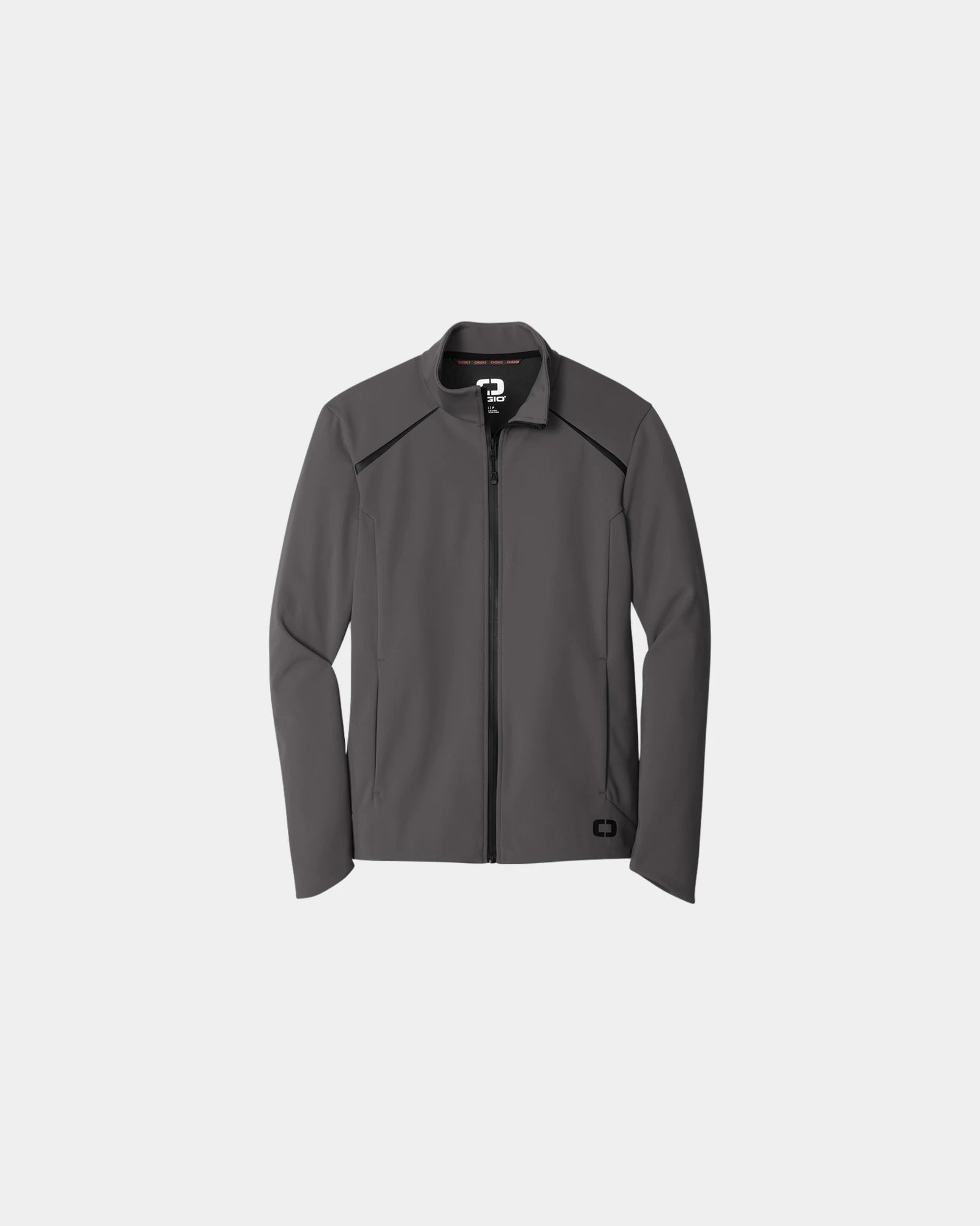 Custom soft shell jacket with dual zip pockets - Gray