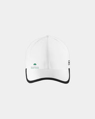 Custom polyester mesh baseball cap with adjustable strap - White