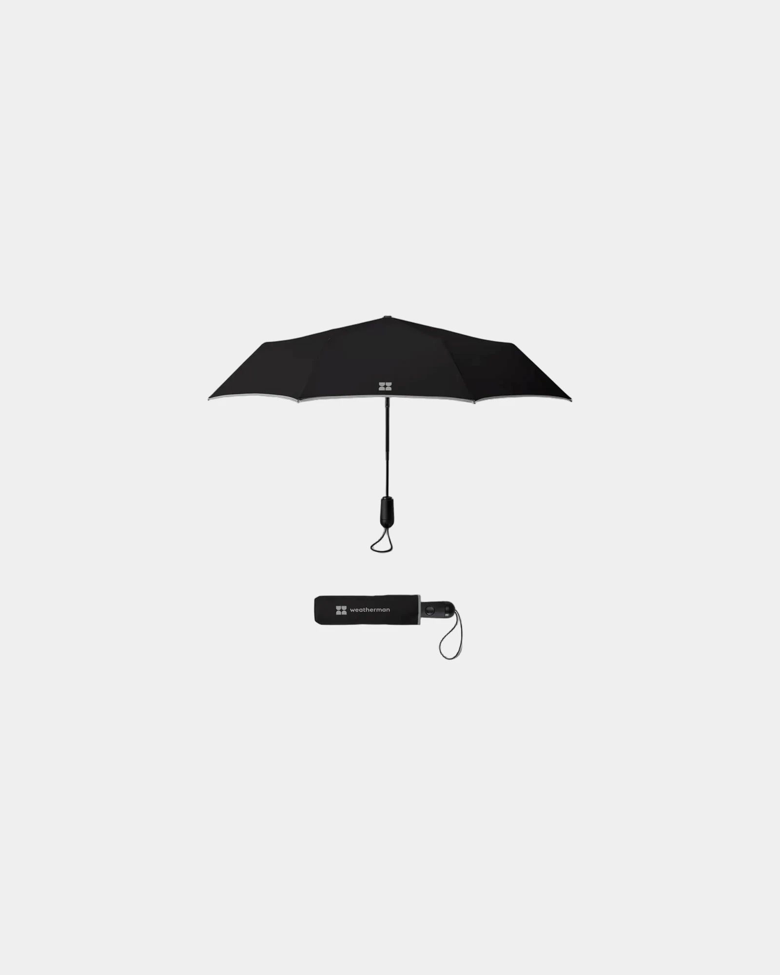 Custom recycled 42-in UPF 50 travel umbrella - Black