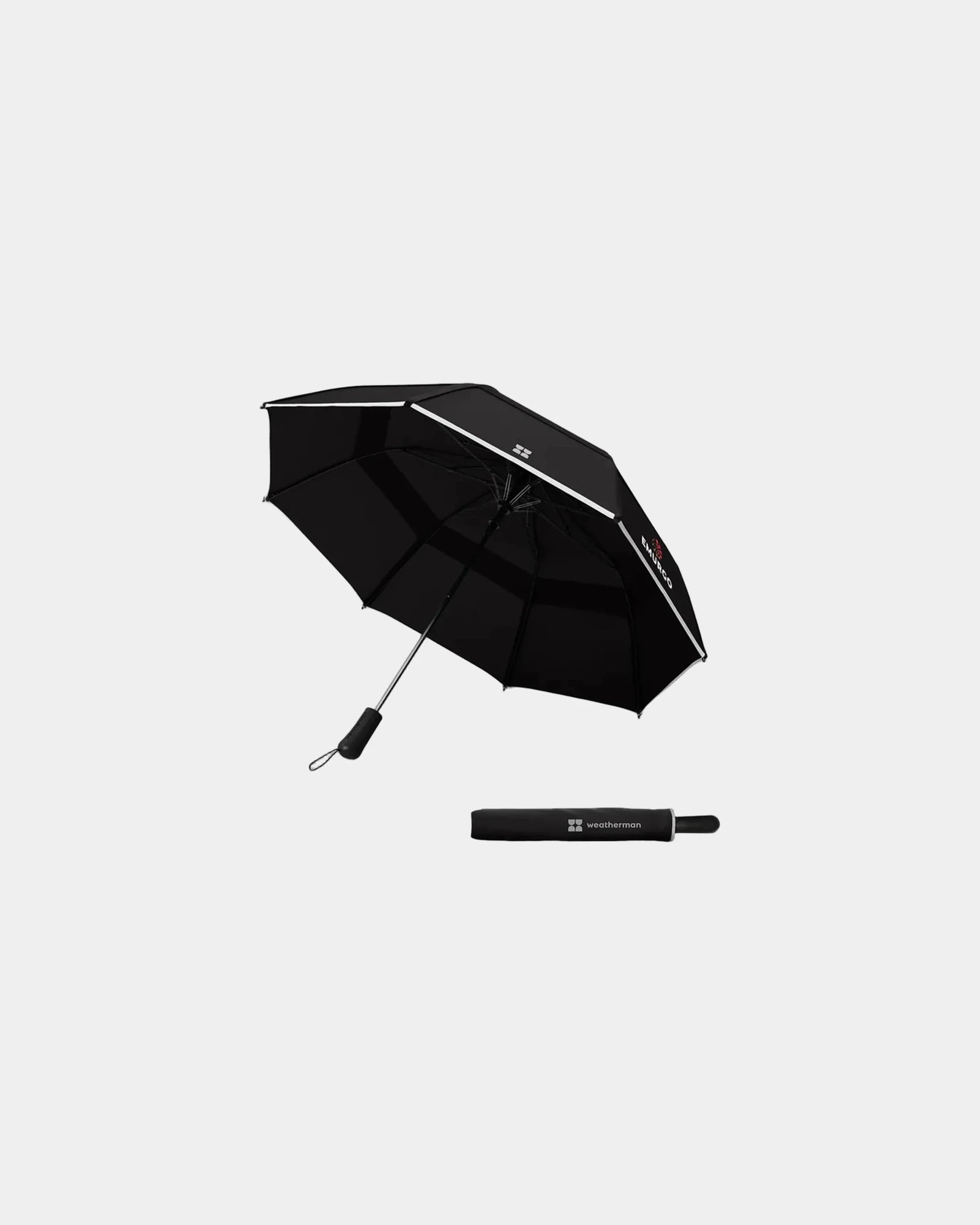 Custom recycled UPF 50+ 50-in arc trek umbrella - Black