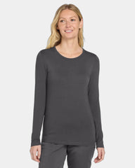 Custom rayon-spandex women's long sleeve layer tee - Pewter