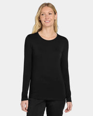 Custom rayon-spandex women's long sleeve layer tee - Black