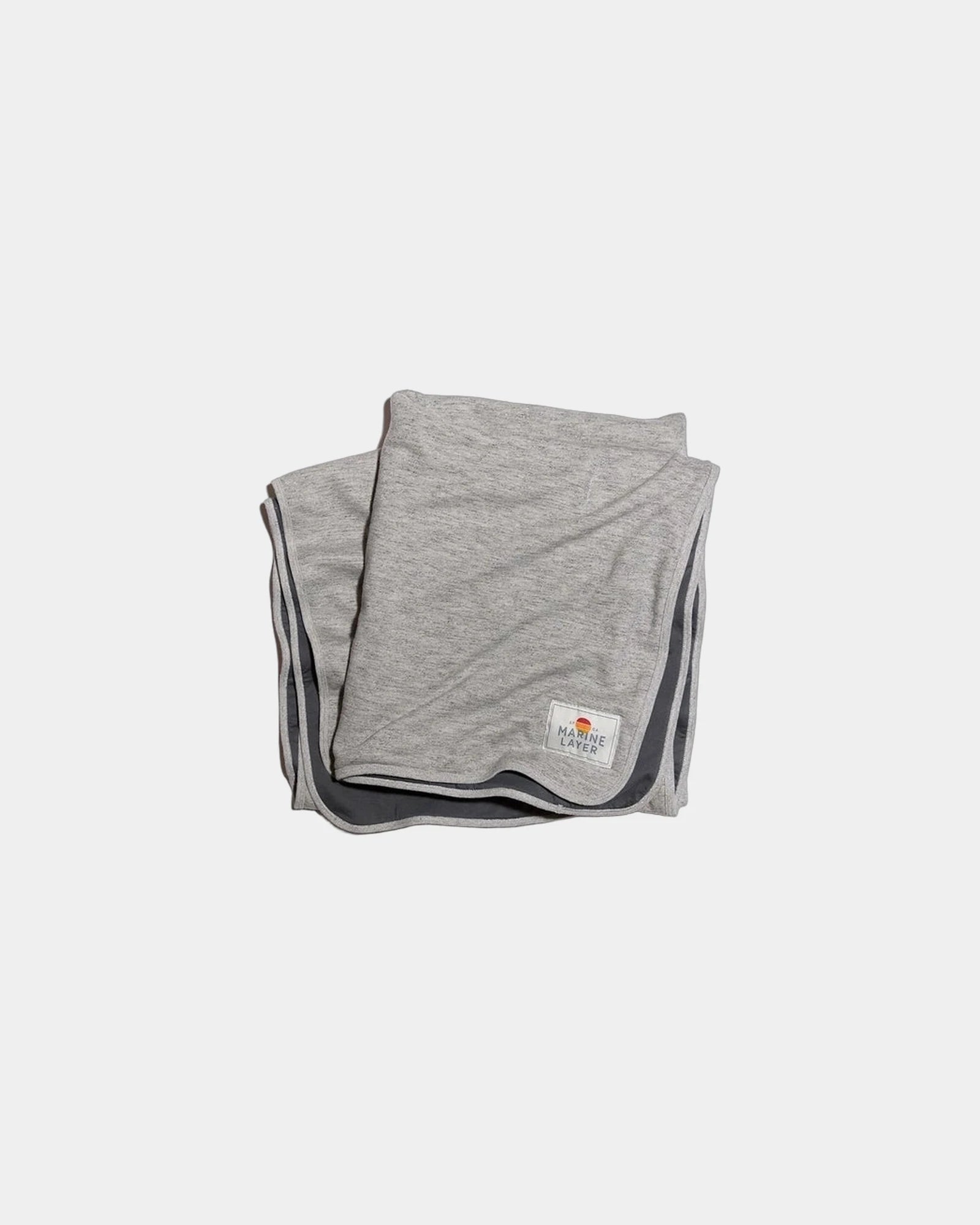 Custom sherpa fleece blanket with tee shirt fabric lining - Heather Grey W/ Asphalt Grey Lining