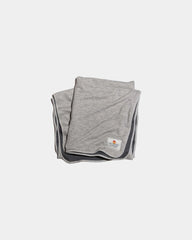Custom sherpa fleece blanket with tee shirt fabric lining - Heather Grey W/ Asphalt Grey Lining