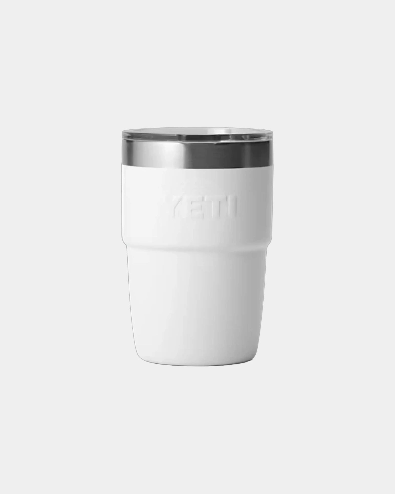Custom insulated stainless steel Yeti Rambler 8 oz cup - White