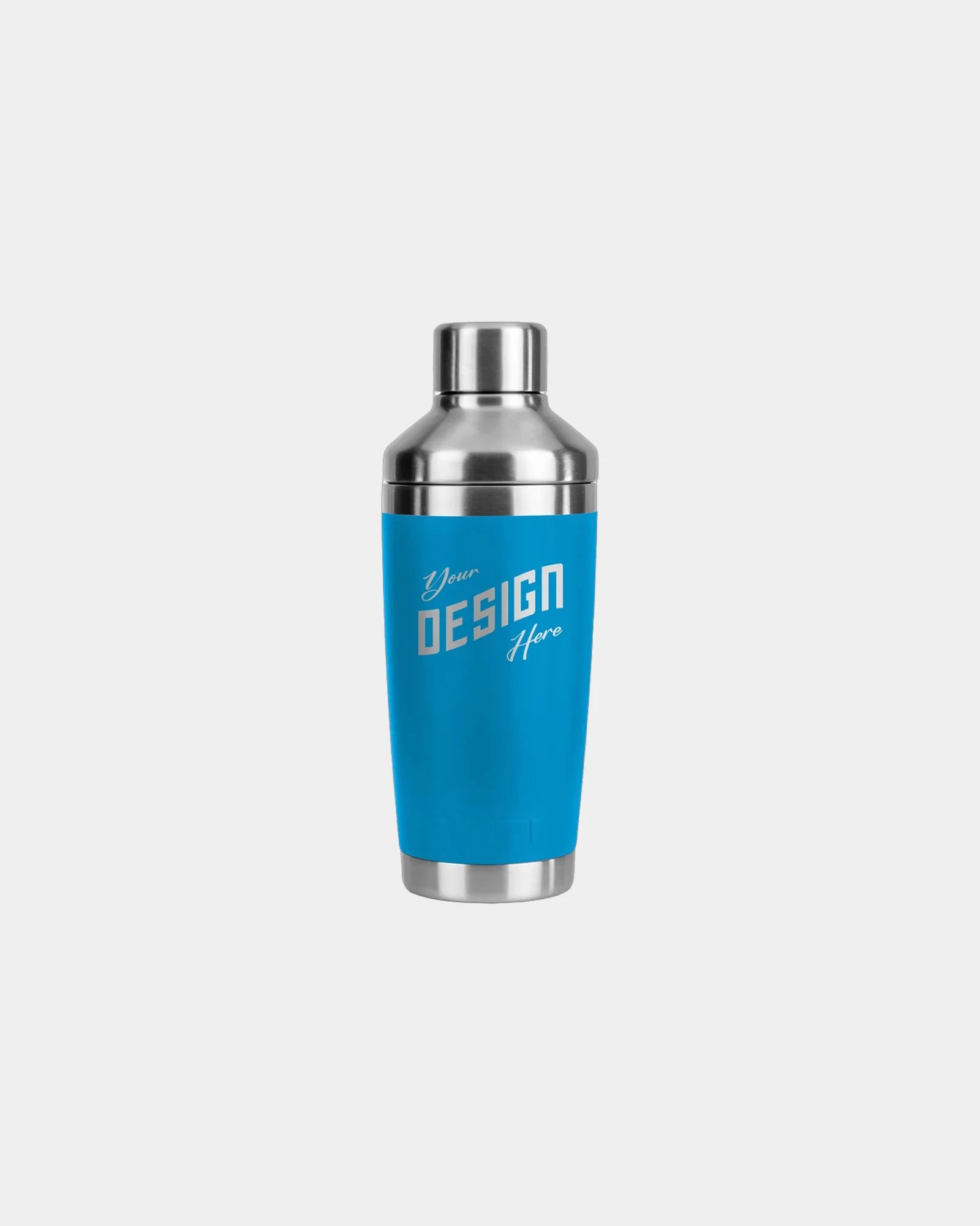 Custom insulated stainless steel Yeti Rambler shaker - Big Wave Blue