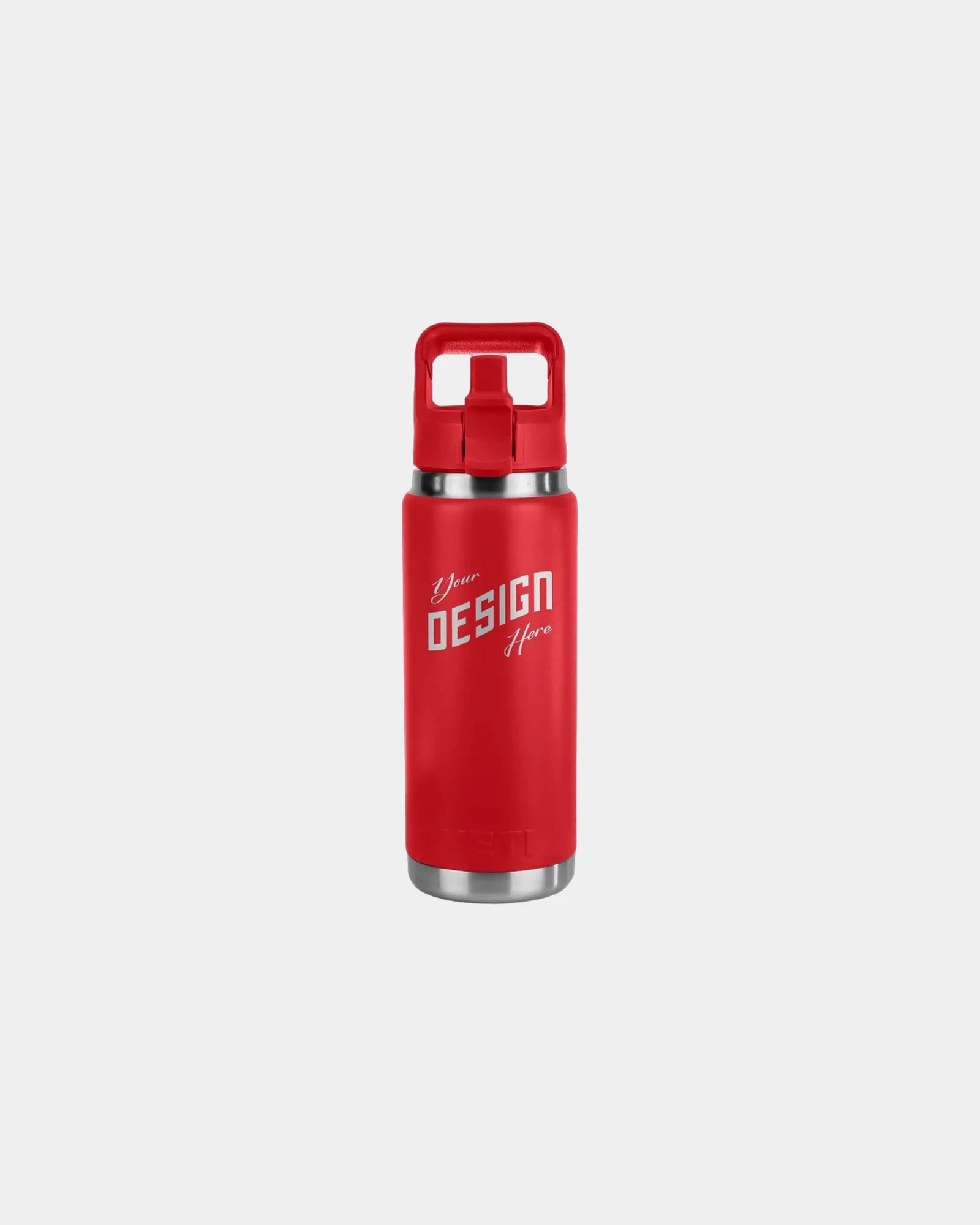 Custom stainless steel YETI Rambler 26 oz water bottle - Rescue Red