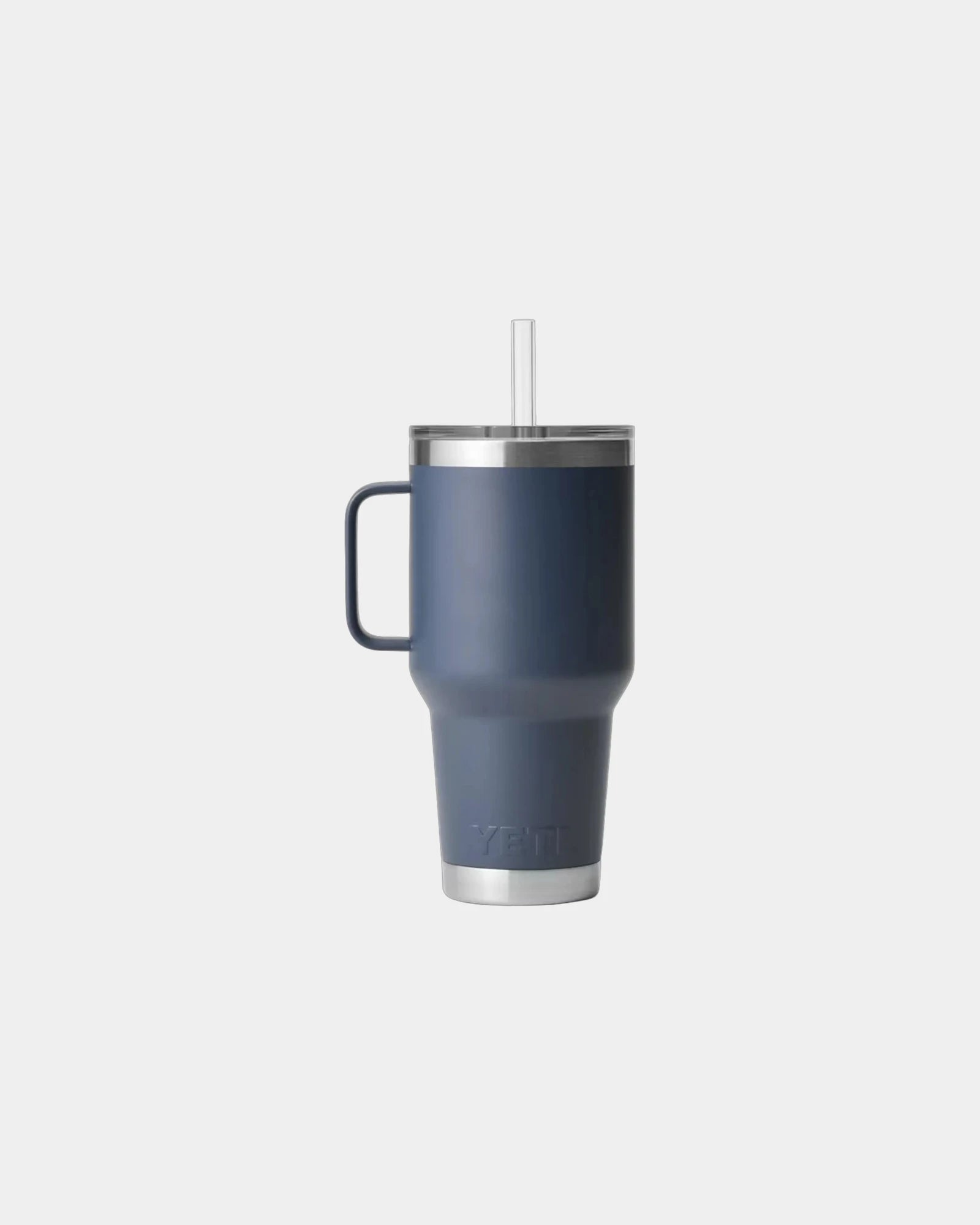 Custom insulated YETI travel mug 35 oz with handle - Navy Blue