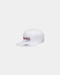 Custom wool blend snapback cap five-panel style - White